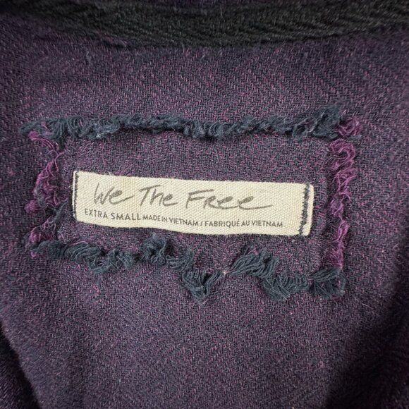 We the Free People Venice Oversized Linen Button Down Shirt Top Sz XS Burgundy - Picture 3 of 11